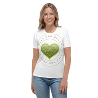 Women's T-shirt: Large Print Green Celtic Heart