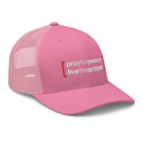 Trucker Cap: Pray For Peace Live The Prayer (multiple colors available)