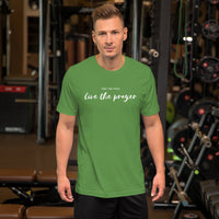 Short-Sleeve Unisex T-Shirt: Pray For Peace Live The Prayer. (multiple colors)