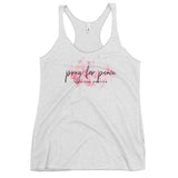 Women's Racerback Tank: Pray For peace - Live The Prayer pink blossoms