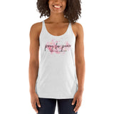 Women's Racerback Tank: Pray For peace - Live The Prayer pink blossoms