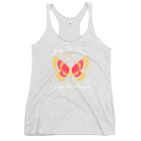 Women's Racerback Tank: Pray For Peace - Live The Prayer Beautiful Butterfly (multiple colors available)