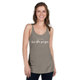 Pray for peace. Live the prayer. Women's Racerback Tank