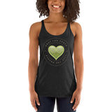 Women's Racerback Tank: Pray For Peace - Live The Prayer Green Celtic Heart (multiple colors available)