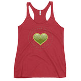 Women's Racerback Tank: Pray For Peace - Live The Prayer Green Celtic Heart (multiple colors available)