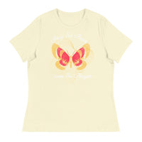 Women's Relaxed T-Shirt: Pray For Peace - Live The Prayer Beautiful Butterfly (multiple colors available)