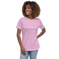 Pray for peace. Live the prayer. Women's Script t-shirt.