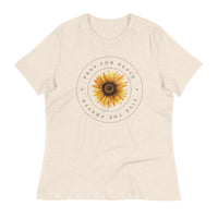 Women's Pray For Peace Live The Prayer. Sunflower T-Shirt