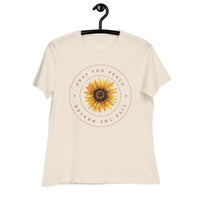 Women's Pray For Peace Live The Prayer. Sunflower T-Shirt