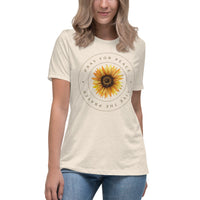 Women's Pray For Peace Live The Prayer. Sunflower T-Shirt