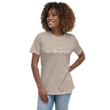 Pray for peace. Live the prayer. Women's Script t-shirt.