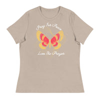 Women's Relaxed T-Shirt: Pray For Peace - Live The Prayer Beautiful Butterfly (multiple colors available)