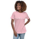 Pray for peace. Live the prayer. Women's Script t-shirt.